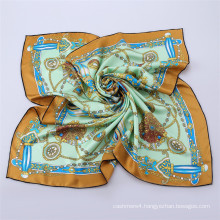 Custom design digital printing personalized excellent 100% pure silk scarf